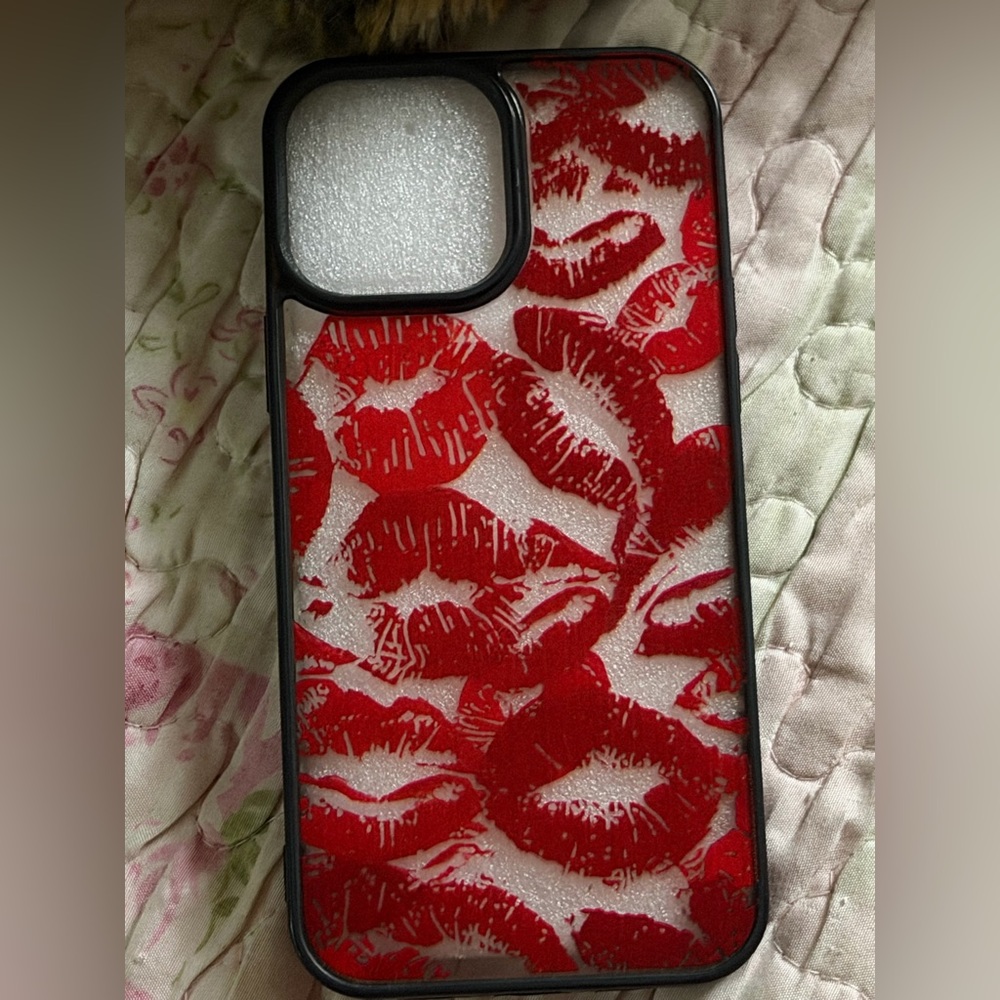 Red Kiss Print Phone Case